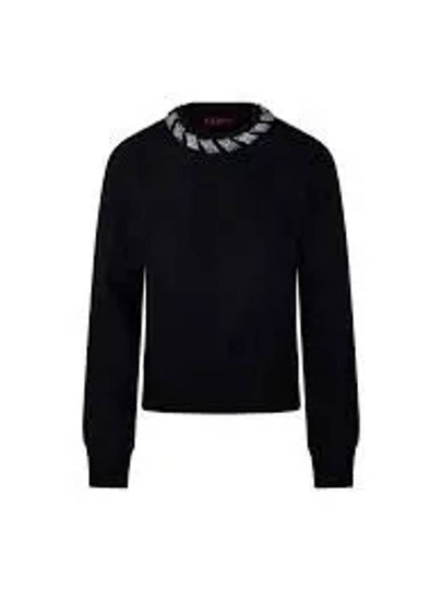 Crew Neck Cotton Sweater Black - GUCCI - BALAAN 2