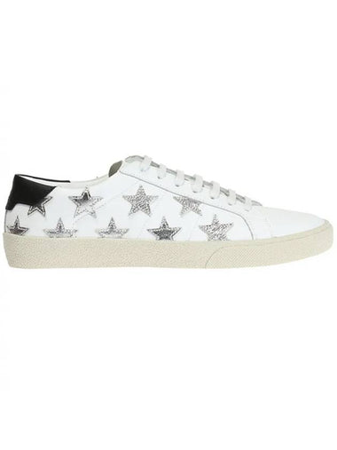 Court Classic Metallic Low Top Sneakers Black White - SAINT LAURENT - BALAAN 1