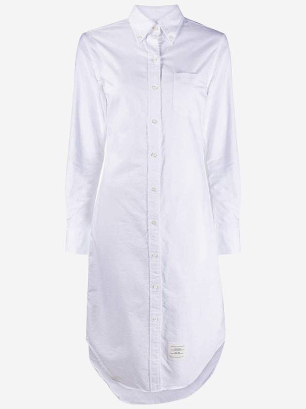 Women's Oxford Classic Shirt Midi Dress White - THOM BROWNE - BALAAN 2