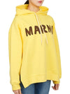 Logo Print Cotton Hooded Top Yellow - MARNI - BALAAN 4