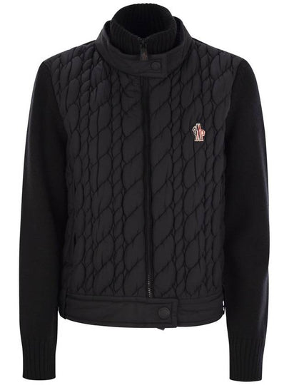 Padded wool zip cardigan black - MONCLER - BALAAN 2