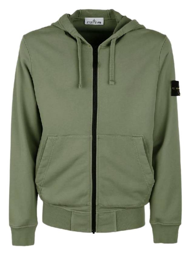 Wappen Patch Cotton Hooded Zip Up Sage - STONE ISLAND - BALAAN 2