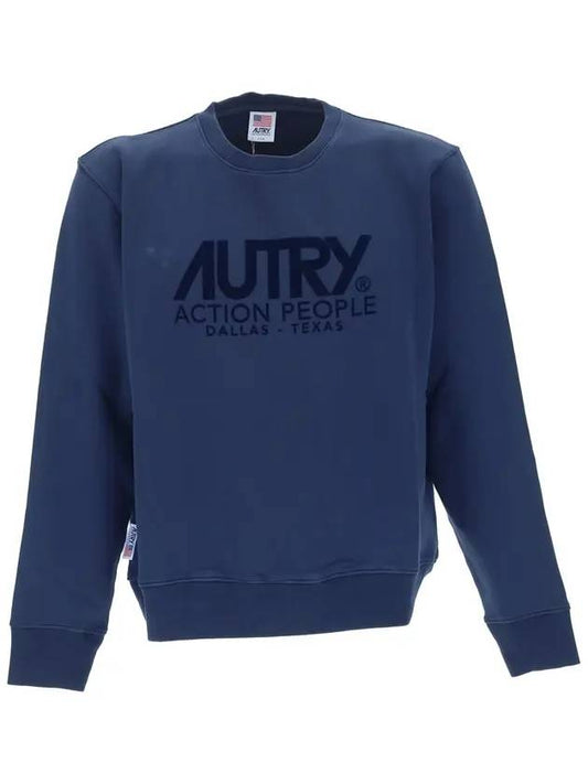 Logo Action People Sweatshirt Blue - AUTRY - BALAAN.