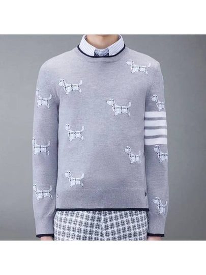 Hector Intarsia Crew Neck Knit Top Grey - THOM BROWNE - BALAAN 2