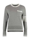 4 Bar Stripe Cotton Sweatshirt Grey - THOM BROWNE - BALAAN 2