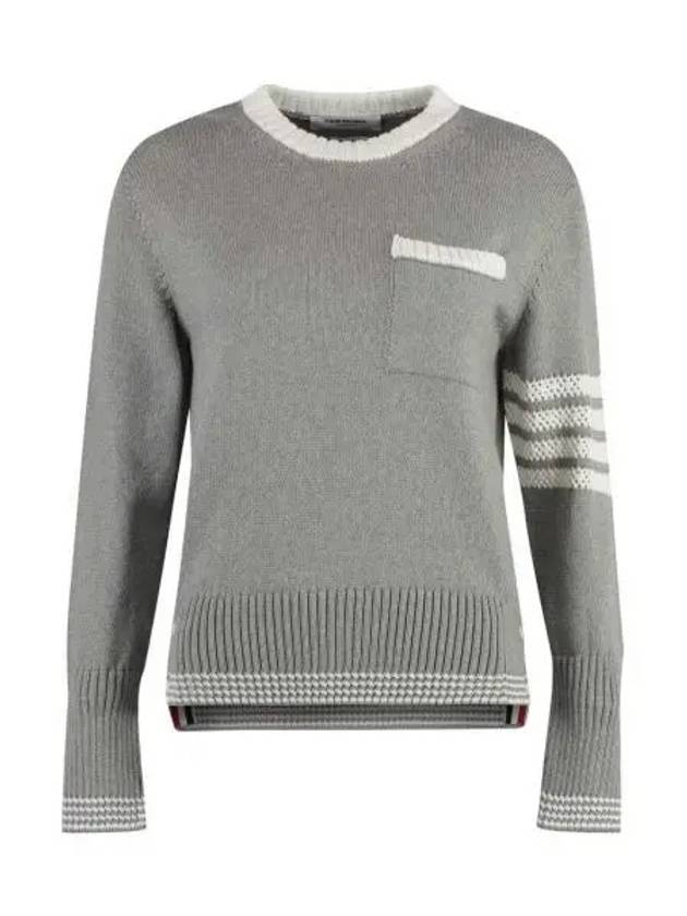 4 Bar Stripe Cotton Sweatshirt Grey - THOM BROWNE - BALAAN 2