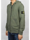 Wappen Patch Pocket Zip Up Hoodie Khaki - STONE ISLAND - BALAAN 3