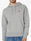 Heart Small Logo Hoodie Grey - AMI - BALAAN 6