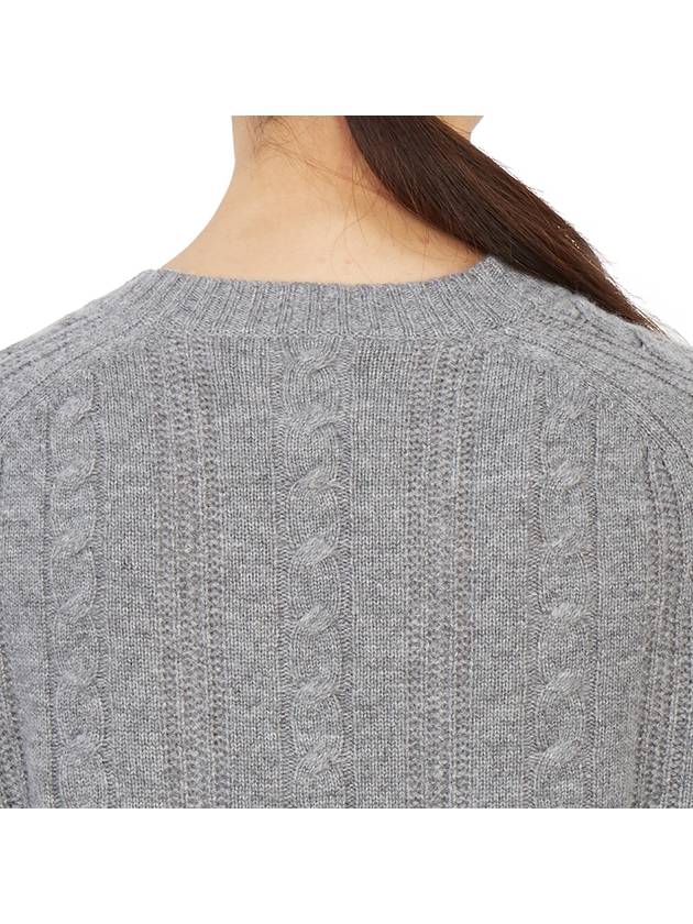 V-Neck Twisted Knit Top Grey - MAX MARA - BALAAN 10