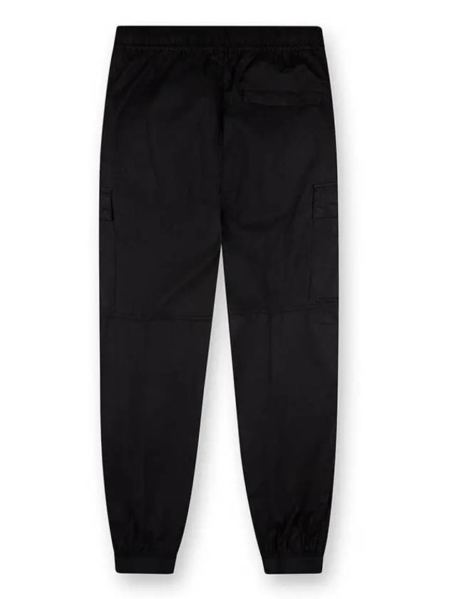 Stretch Cotton Tela Paracadute Straight Pants Black - STONE ISLAND - BALAAN 3