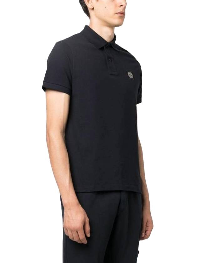 Men's Logo Patch Polo Shirt Navy - STONE ISLAND - BALAAN 1