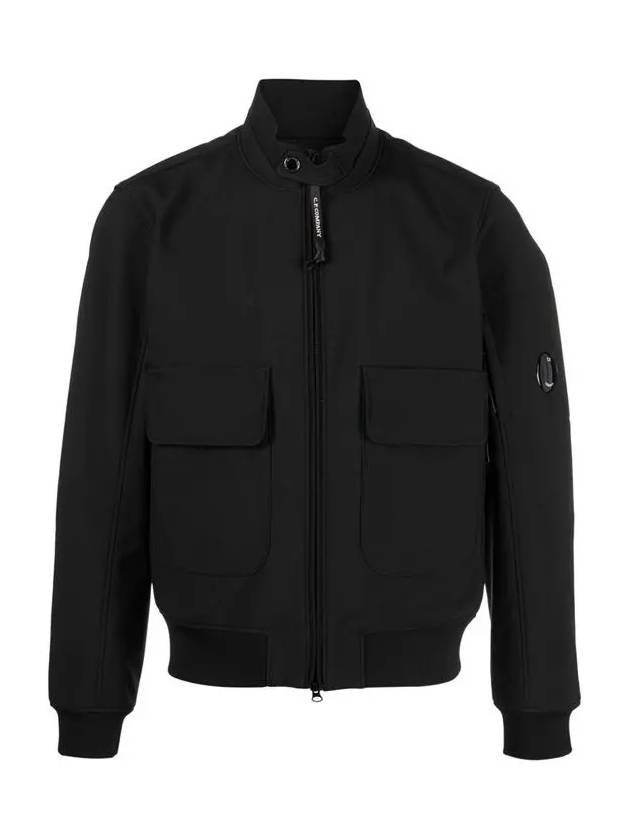 Lens Wappen Shell R Zip-Up Jacket Black - CP COMPANY - BALAAN 3