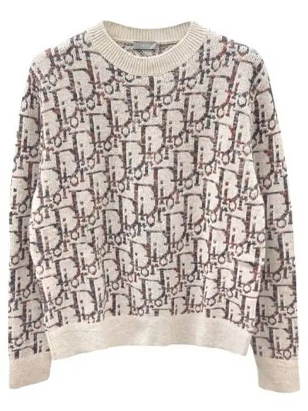 Oblique Wool Jacquard Knit Top Beige Brown - DIOR - BALAAN 2