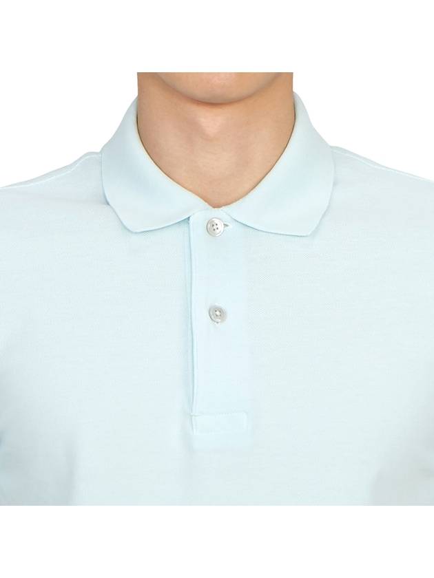 Men's Classic Tennis Short Sleeve Polo Shirt Light Blue - TOM FORD - BALAAN 8