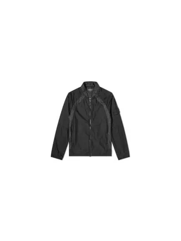 Shadow Waffen Patch Linen Mesh Zip-up Jacket Black - STONE ISLAND - BALAAN 2