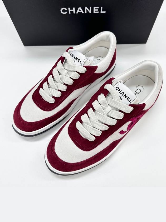 CC Logo Jenny Sneakers Men s Burgundy G39978 - CHANEL - BALAAN 2