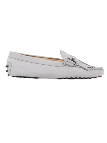 Double T Fringe Driving Shoes Grey - TOD'S - BALAAN 1