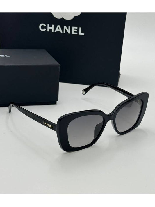 Sunglasses Acetate Cat Eye Asian Fit Black A71533 - CHANEL - BALAAN 1