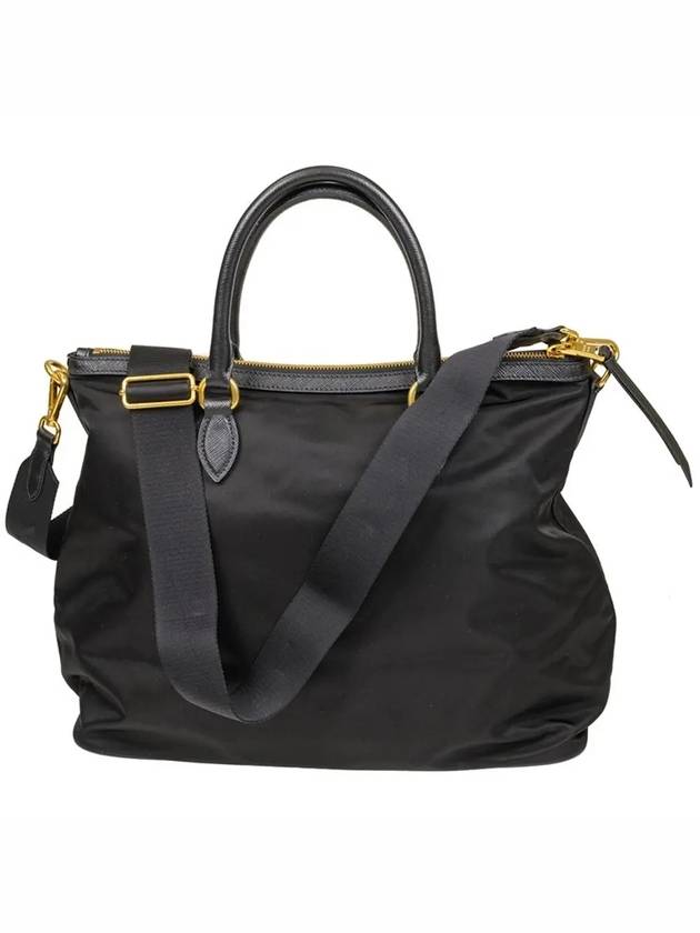 Tessuto Nylon Saffiano Tote Shoulder Bag Black - PRADA - BALAAN 4