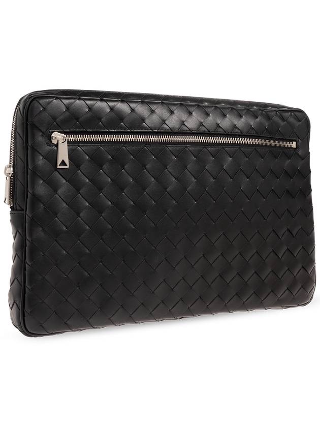 Intrecciato Zipper Leather Laptop Sleeve Black - BOTTEGA VENETA - BALAAN 5