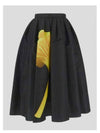 Women's Tulip Print A-Line Skirt Black - ALEXANDER MCQUEEN - BALAAN.