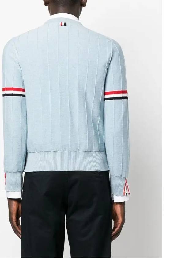 Men's Wool Relaxed Pullover Knit Top Light Blue - THOM BROWNE - BALAAN 6