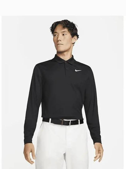 Dry Fit Victory Long Sleeve Golf Polo Black White Asia DN2345 010 - NIKE - BALAAN 2