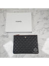 Medium Classic Clutch Bag Caviar Leather & Gold Black - CHANEL - BALAAN 2