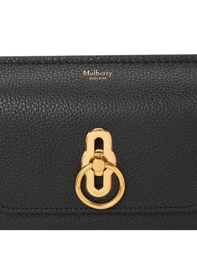 Amberley Gold Plated Oxblood Classic Grain Leather Medium Wallet Black - MULBERRY - BALAAN 6