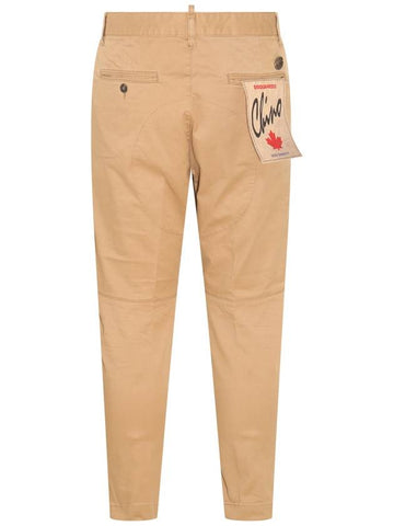 Cotton Sexy Straight Chino Pants Beige - DSQUARED2 - BALAAN 1