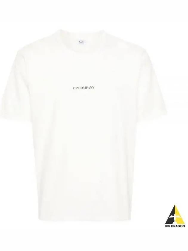 24/1 Jersey Garment Dyed Logo Short Sleeve T-Shirt White - CP COMPANY - BALAAN 2