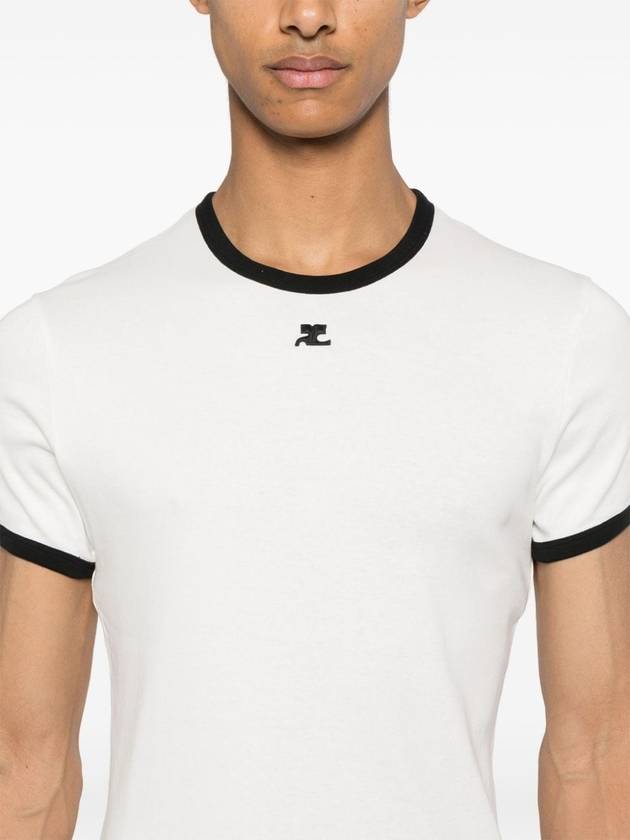 Logo contrast short sleeve t shirt white - COURREGES - BALAAN 5