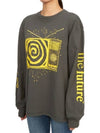 Graphic Print Long Sleeve T-Shirt Grey - GANNI - BALAAN 3