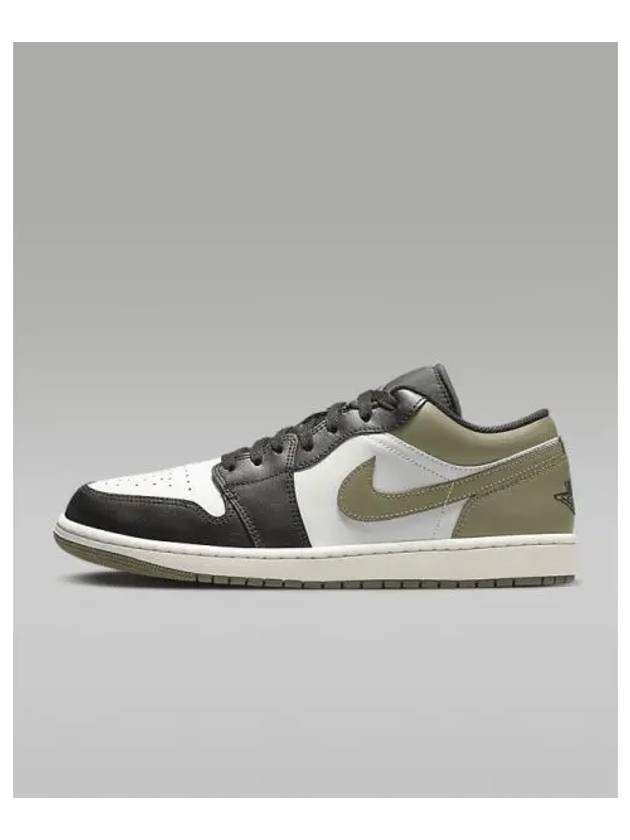 Air Jordan 1 Low Men s Sneakers Black Medium Olive White 553558 092 708749 - NIKE - BALAAN 1