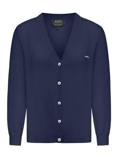 Bella Logo Embroidery Cardigan Dark Navy Blue - A.P.C. - BALAAN 1