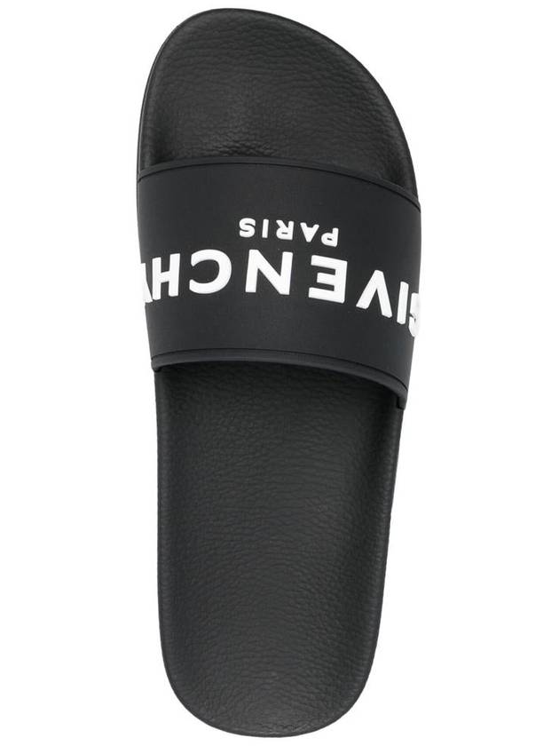 Logo Rubber Slide Slippers Black - GIVENCHY - BALAAN 5