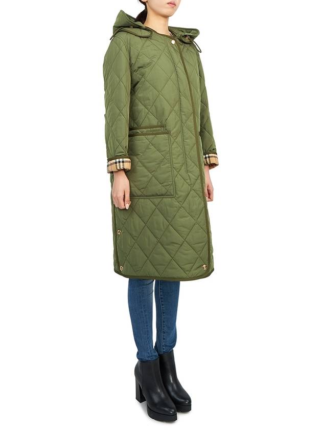 Parkgate Logo Quilted Hooded Padding Khaki - BURBERRY - BALAAN 6