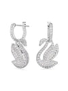 Iconic Swan Crystal Drop Earrings Silver - SWAROVSKI - BALAAN 1