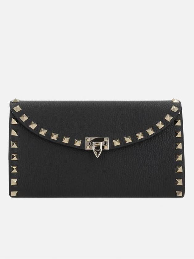 Women's Rockstud Clutch Bag Black - VALENTINO - BALAAN 2