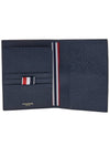 Pebble Grain Leather 4 Bar Card Wallet Navy - THOM BROWNE - BALAAN 11