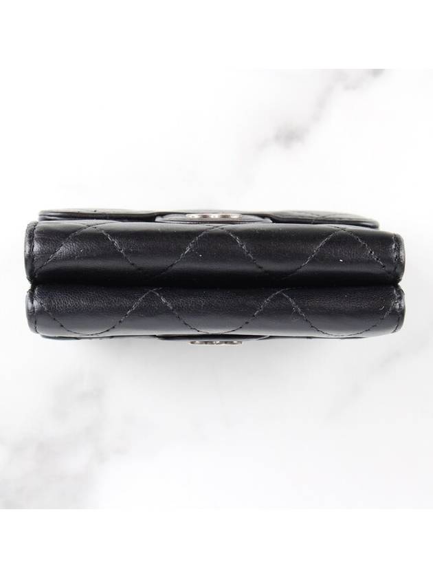 CC logo lambskin bifold wallet black - CHANEL - BALAAN 6