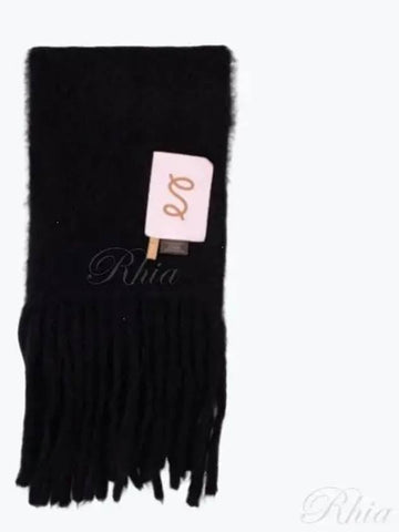 Sefer Fuzzy Scarf Black Alpaca - SEFR - BALAAN 1