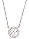 Miller Pave Logo Delicate Necklace Silver - TORY BURCH - BALAAN 2