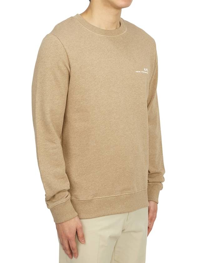 Men's Item Logo Crew Sweatshirt Heather Beige - A.P.C. - BALAAN 4