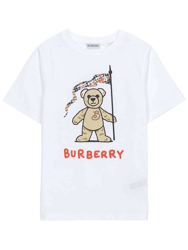 Kids Thomas Bear Cotton Short Sleeve T-Shirt White - BURBERRY - BALAAN 2