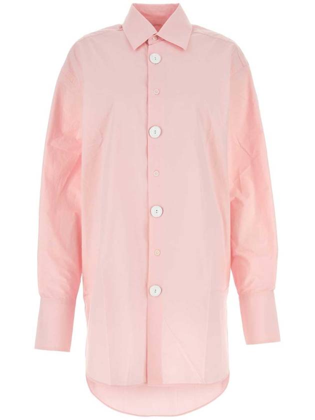 Button Detail Oversized Long Sleeve Shirt Pink - JW ANDERSON - BALAAN 1