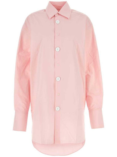 Button Detail Oversized Long Sleeve Shirt Pink - JW ANDERSON - BALAAN 1