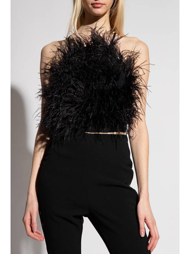 Cult Gaia ‘Joey’ Top With Ostrich Feathers, Women's, Black - CULT GAIA - BALAAN 3