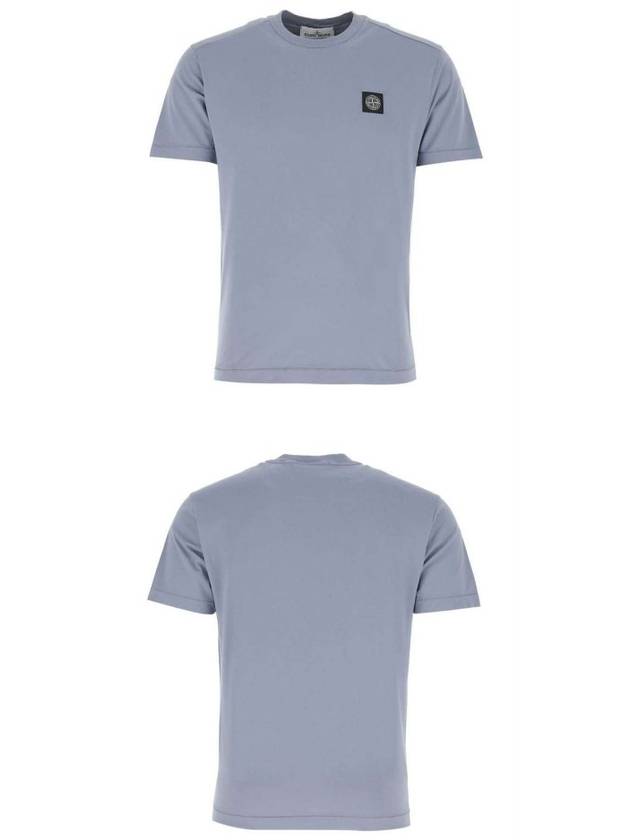 Logo Patch Short Sleeve T-Shirt Blue Grey - STONE ISLAND - BALAAN 5