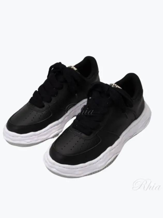 24 A07FW702 Black Wayne Leather Low Sneakers - MIHARA YASUHIRO - BALAAN 1